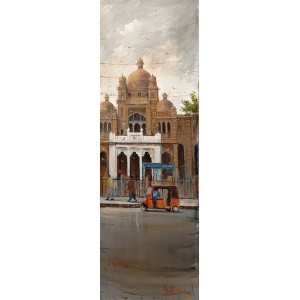 Abdul Hameed, 12 x 36 inch, Acrylic on Canvas, Cityscape Painting, AC-ADHD-035
